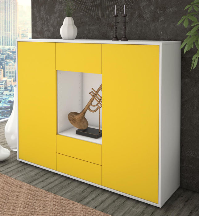 Highboard Norina, Gelb Studio (136x108x35cm) - Dekati GmbH