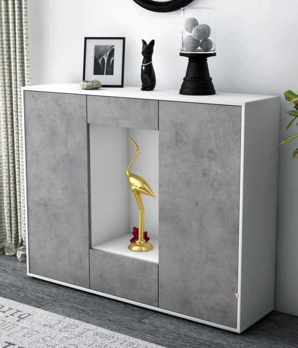 Highboard Nova, Beton Studio (136x108x35cm) - Dekati GmbH