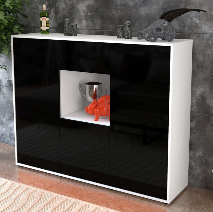 Highboard Nuria, Schwarz Studio (136x108x35cm) - Dekati GmbH