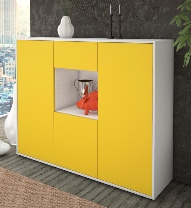 Highboard Nuria, Gelb Studio (136x108x35cm) - Dekati GmbH