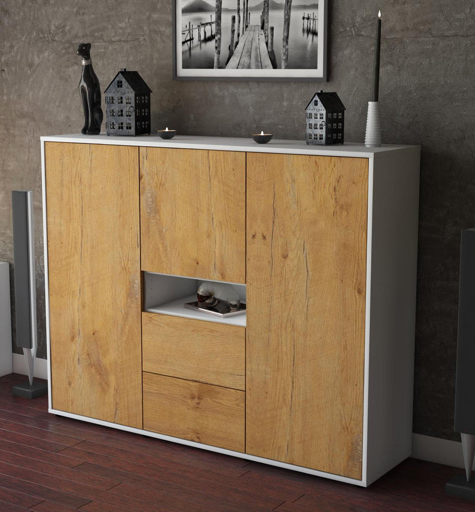 Highboard Olivia, Eiche Studio (136x108x35cm) - Dekati GmbH