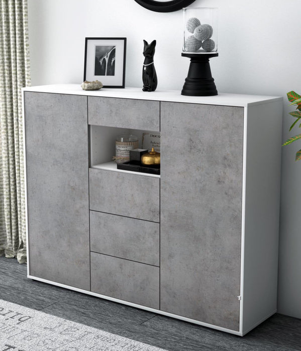 Highboard Ornella, Beton Studio (136x108x35cm) - Dekati GmbH