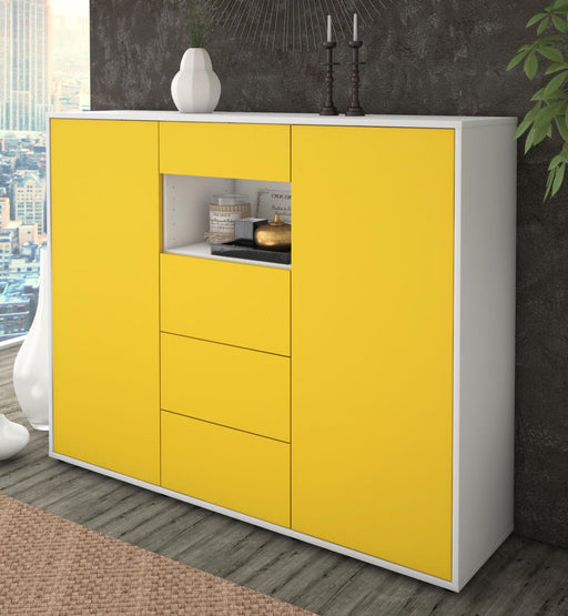 Highboard Ornella, Gelb Studio (136x108x35cm) - Dekati GmbH