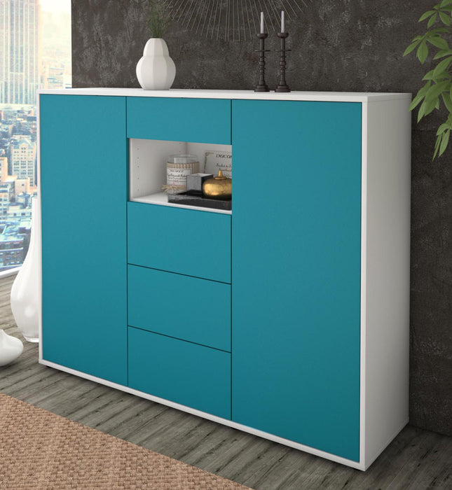 Highboard Ornella, Türkis Studio (136x108x35cm) - Dekati GmbH