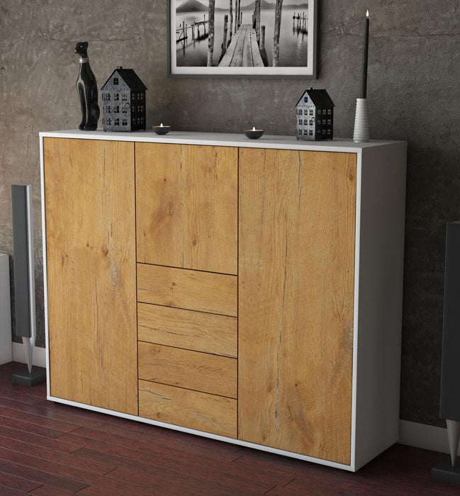 Highboard Pasquale, Eiche Studio (136x108x35cm) - Dekati GmbH