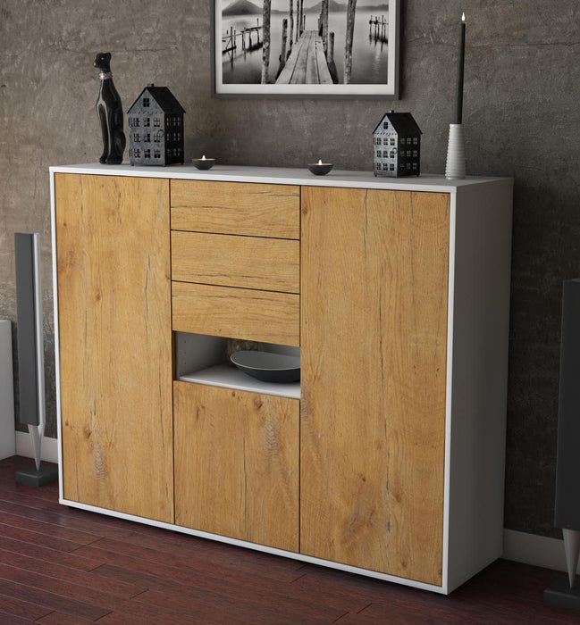 Highboard Paulina, Eiche Studio (136x108x35cm) - Dekati GmbH