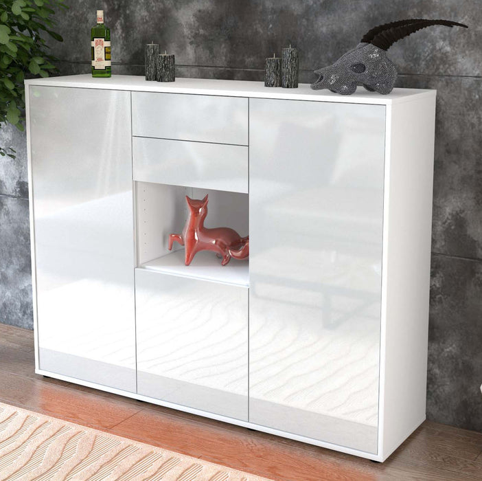 Highboard Penelope, Weiß Studio (136x108x35cm) - Dekati GmbH