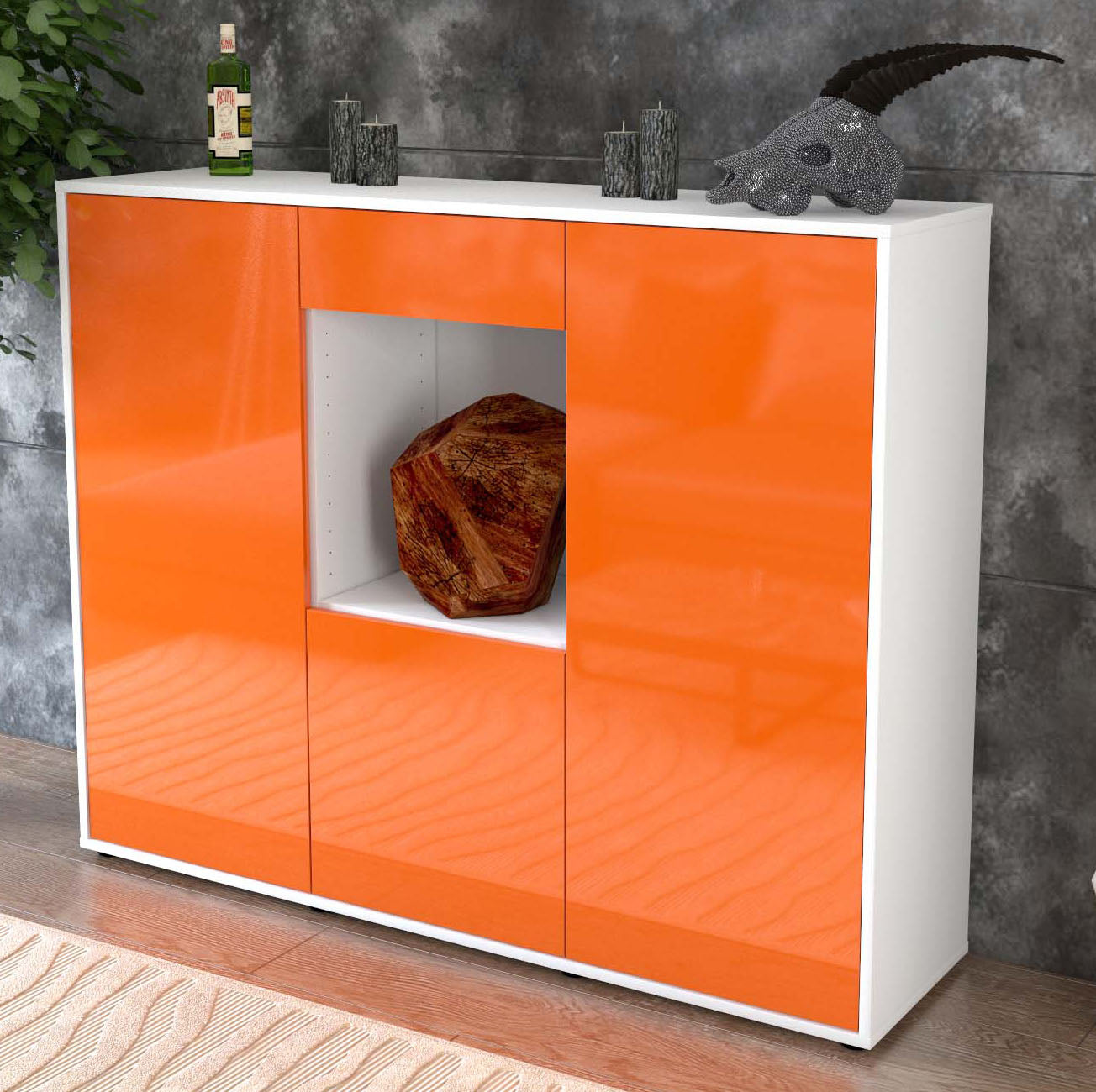 Highboard Peppina, Orange Studio (136x108x35cm) - Dekati GmbH