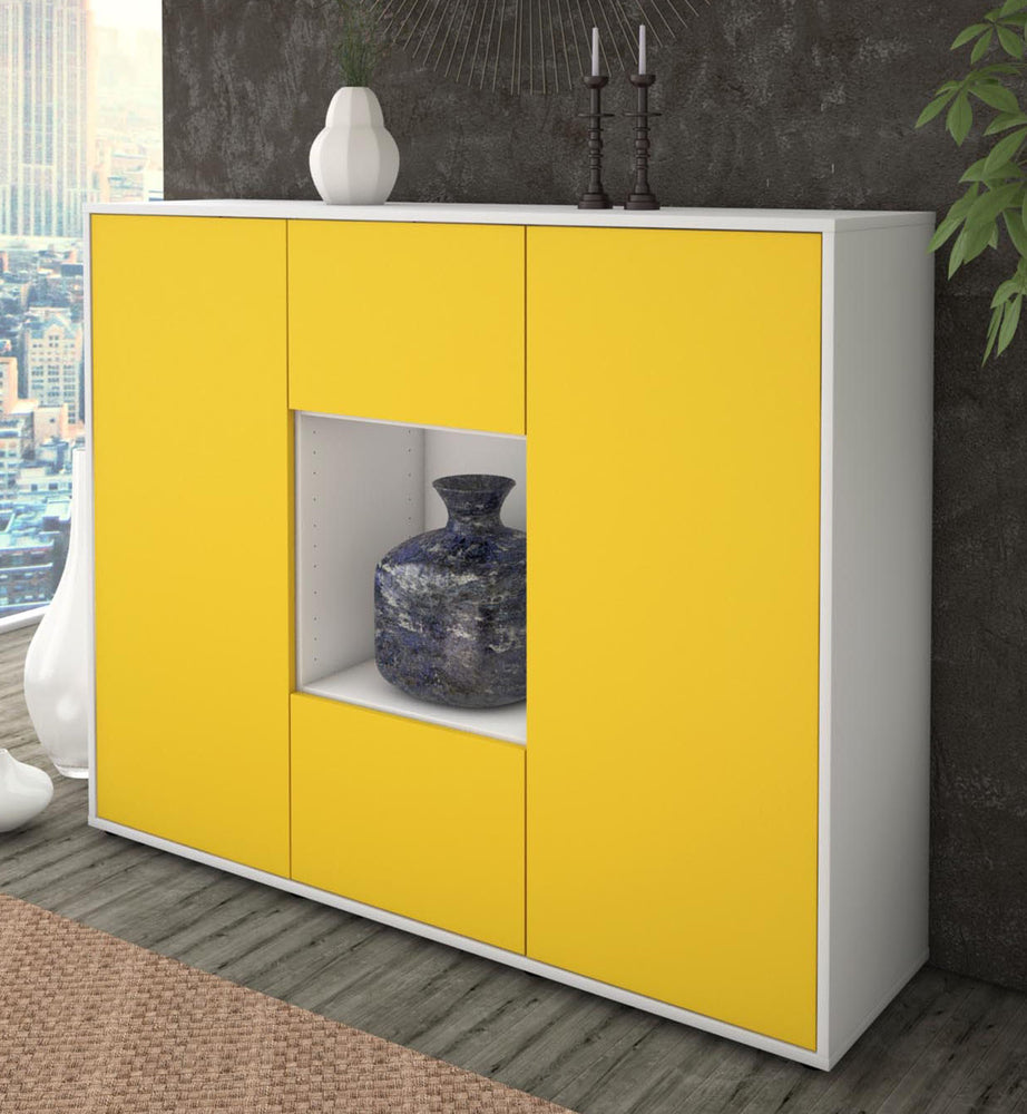 Highboard Priscilla, Gelb Studio (136x108x35cm) - Dekati GmbH