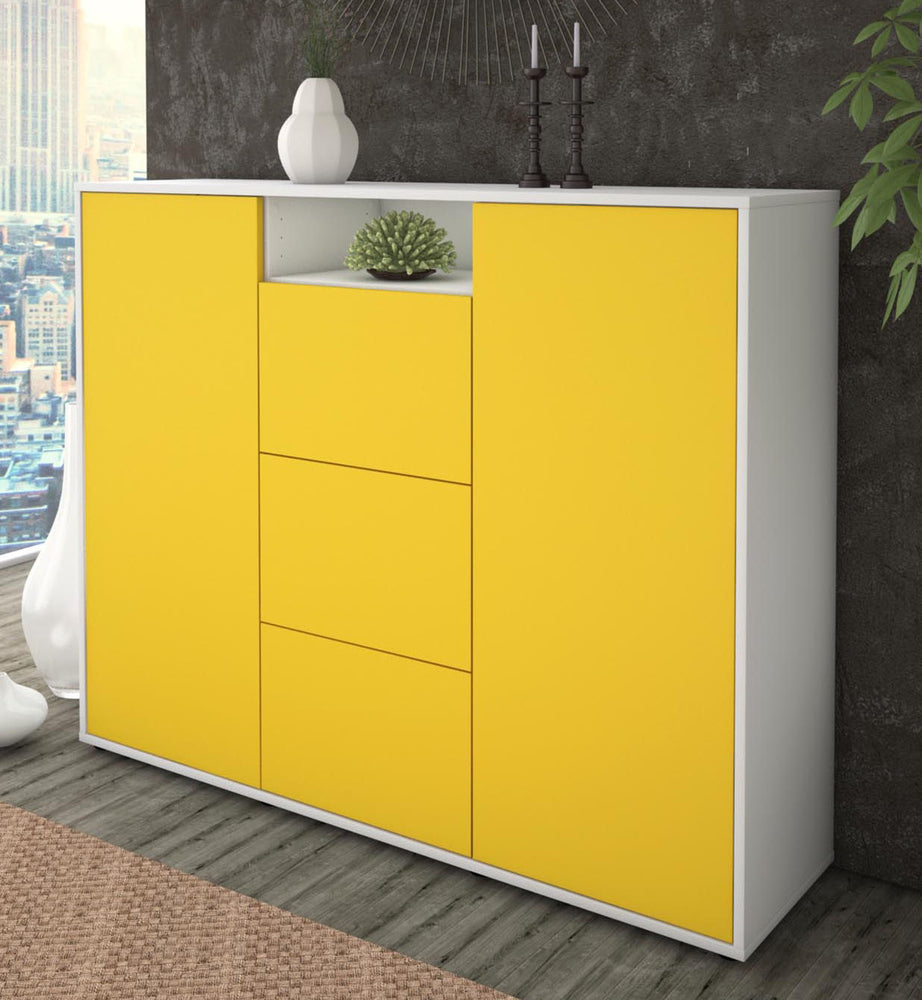 Highboard Quartilla, Gelb Studio (136x108x35cm) - Dekati GmbH