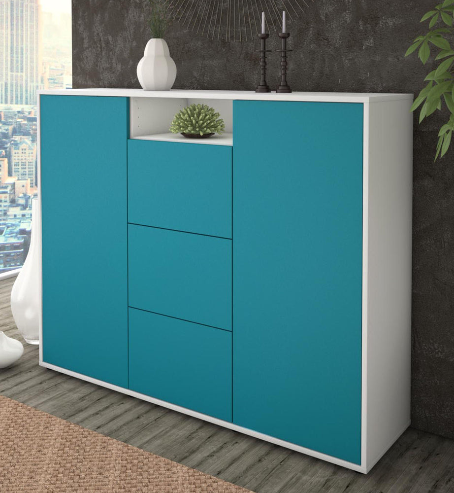 Highboard Quartilla, Türkis Studio (136x108x35cm) - Dekati GmbH