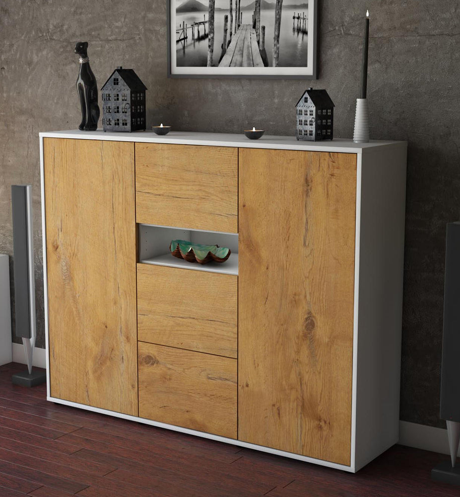 Highboard Quinta, Eiche Studio (136x108x35cm) - Dekati GmbH