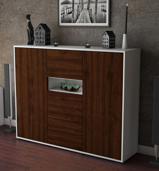 Highboard Quinta, Walnuss Studio (136x108x35cm) - Dekati GmbH