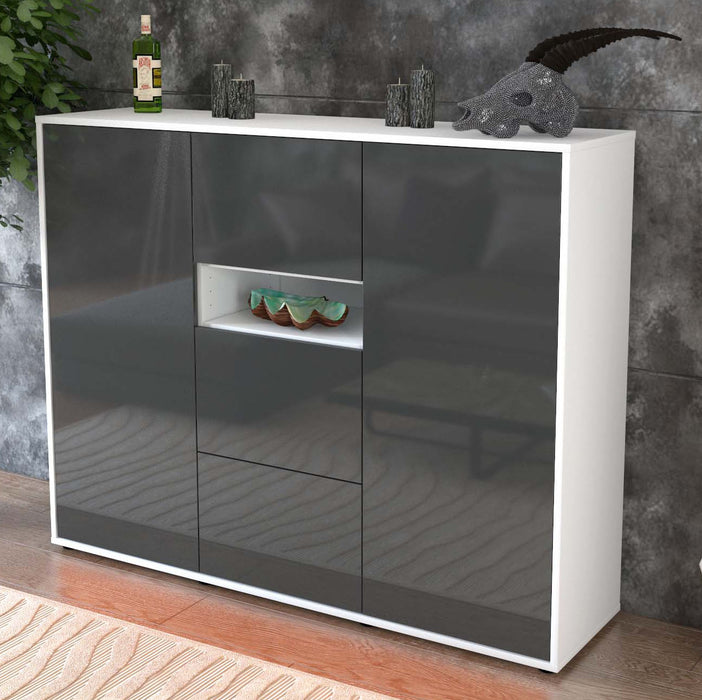 Highboard Quinta, Grau Studio (136x108x35cm) - Dekati GmbH