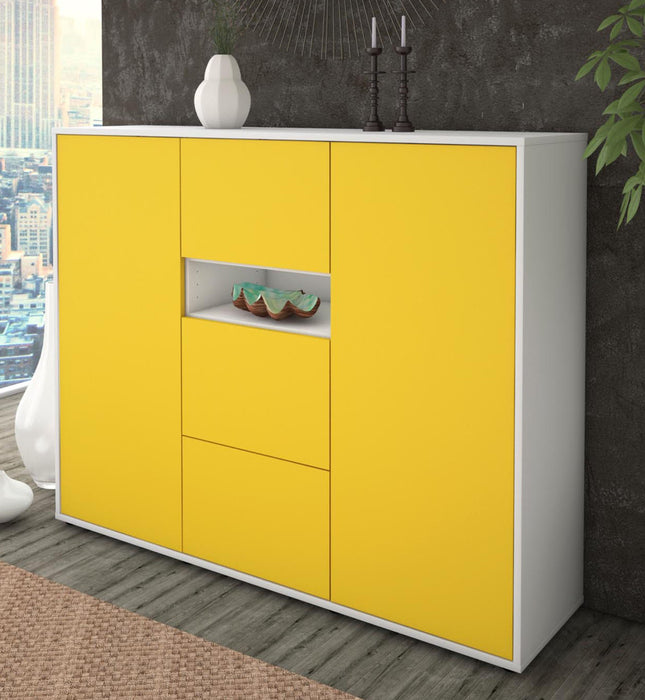 Highboard Quinta, Gelb Studio (136x108x35cm) - Dekati GmbH