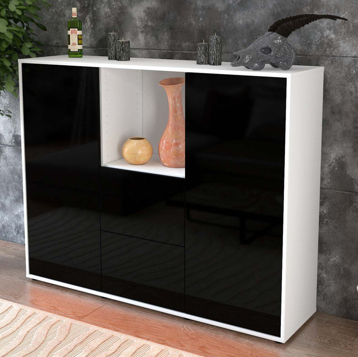 Highboard Rabea, Schwarz Studio (136x108x35cm) - Dekati GmbH