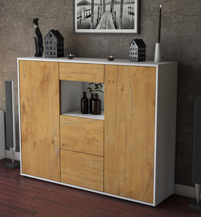 Highboard Rachelle, Eiche Studio (136x108x35cm) - Dekati GmbH