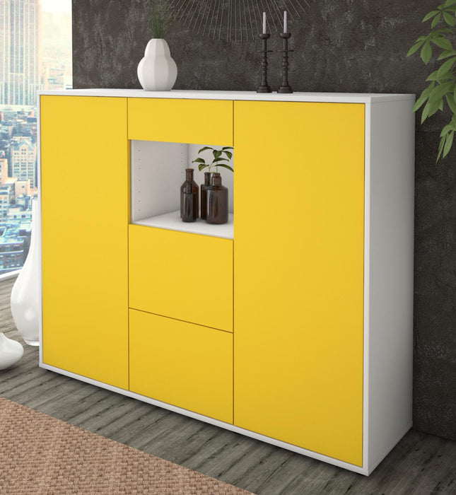 Highboard Rachelle, Gelb Studio (136x108x35cm) - Dekati GmbH