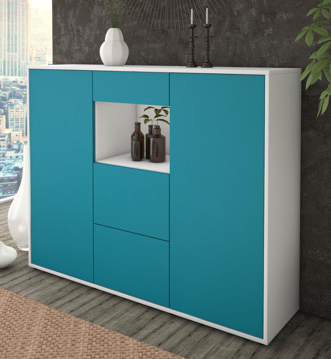 Highboard Rachelle, Türkis Studio (136x108x35cm) - Dekati GmbH