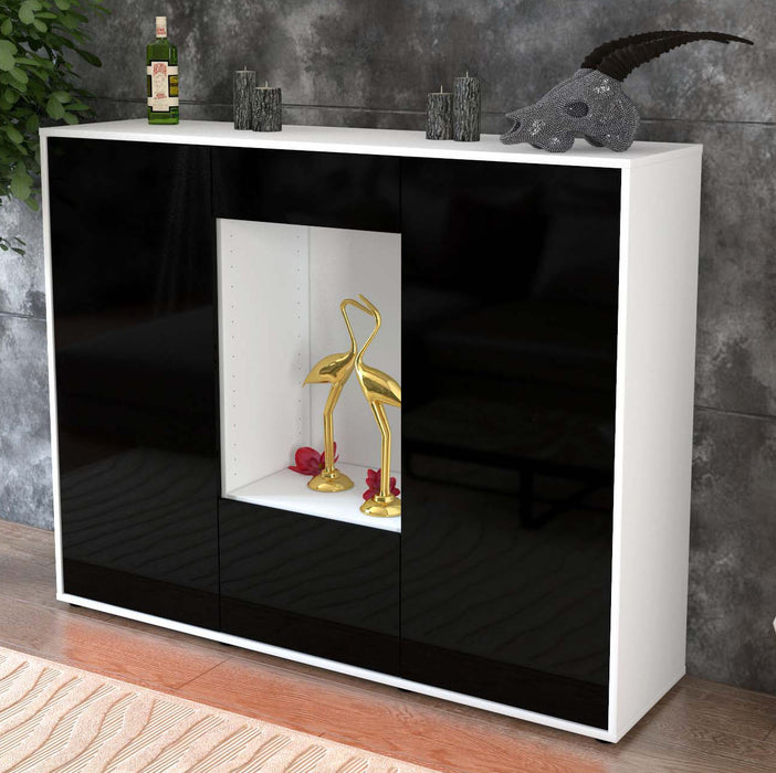 Highboard Raffaela, Schwarz Studio (136x108x35cm) - Dekati GmbH