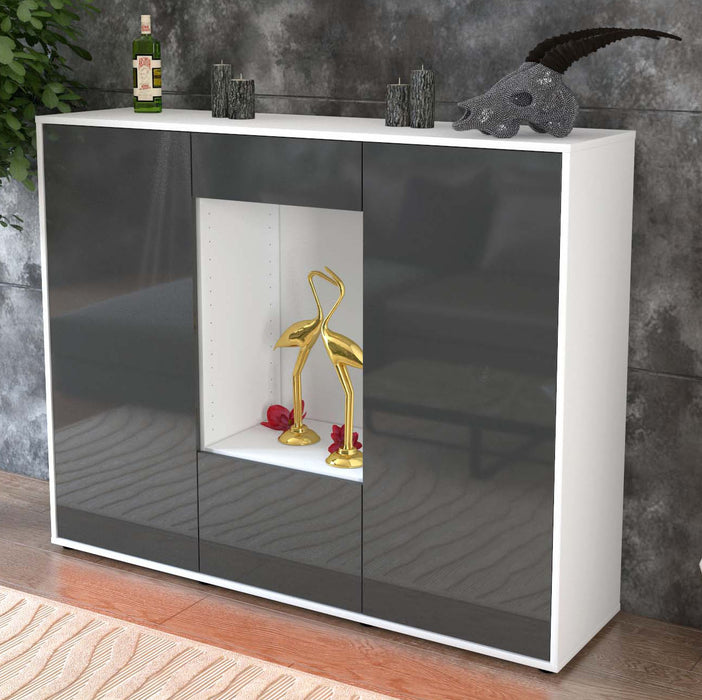 Highboard Raffaela, Grau Studio (136x108x35cm) - Dekati GmbH