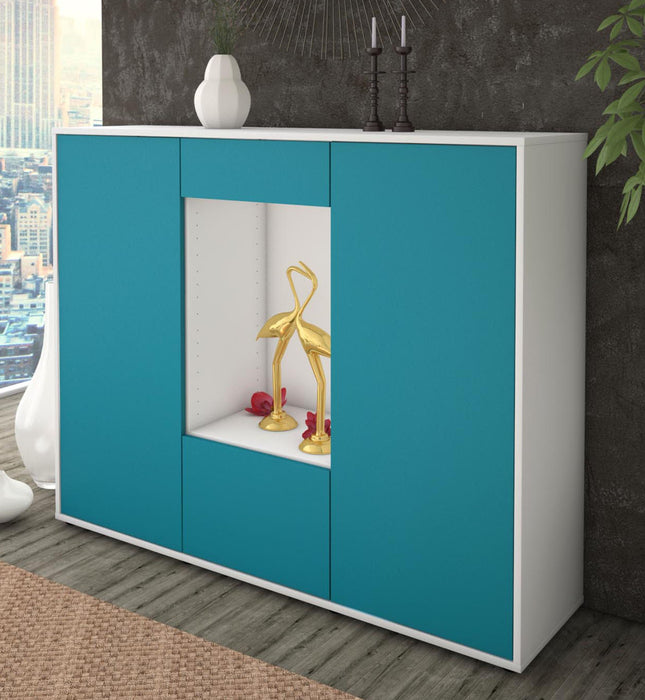 Highboard Raffaela, Türkis Studio (136x108x35cm) - Dekati GmbH