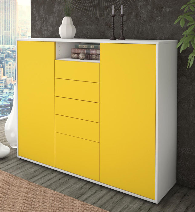 Highboard Ravena, Gelb Studio (136x108x35cm) - Dekati GmbH