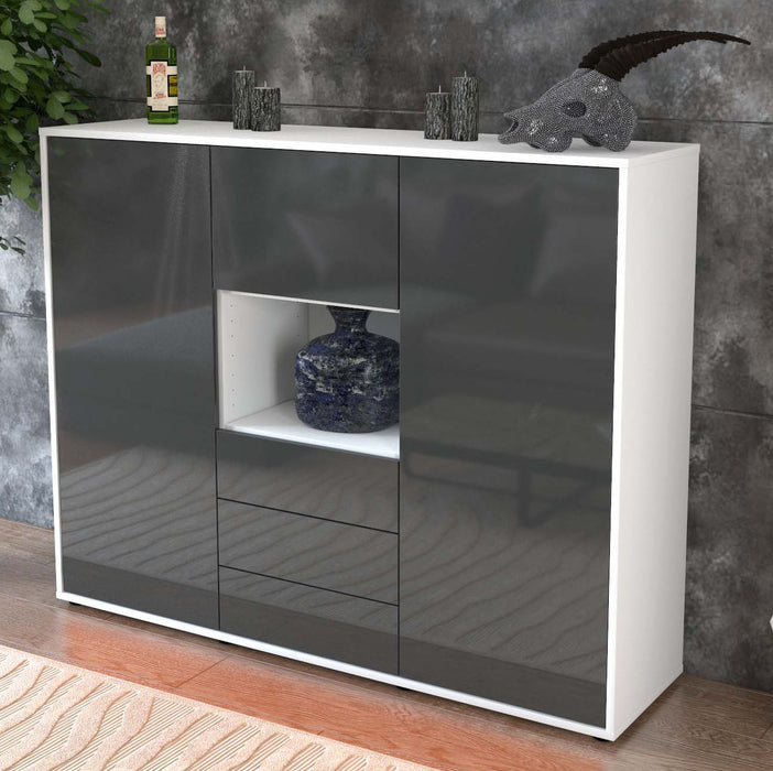 Highboard Ravenna, Grau Studio (136x108x35cm) - Dekati GmbH