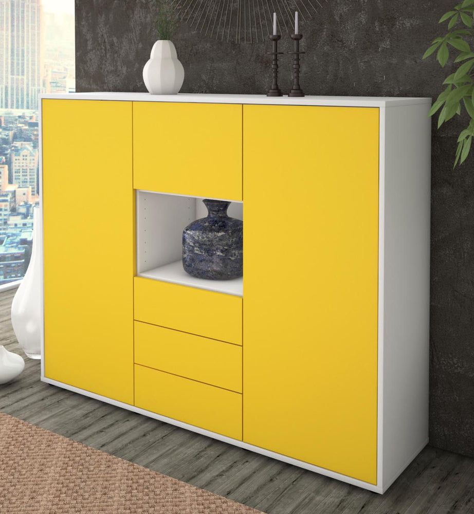 Highboard Ravenna, Gelb Studio (136x108x35cm) - Dekati GmbH