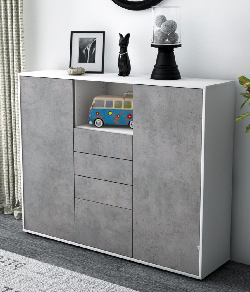 Highboard Rebecca, Beton Studio (136x108x35cm) - Dekati GmbH