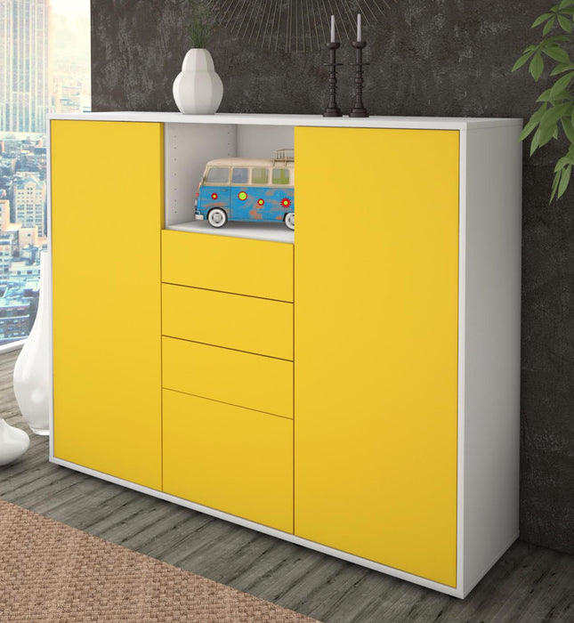 Highboard Rebecca, Gelb Studio (136x108x35cm) - Dekati GmbH