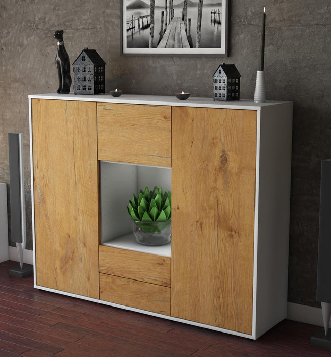 Highboard Rella, Eiche Studio (136x108x35cm) - Dekati GmbH