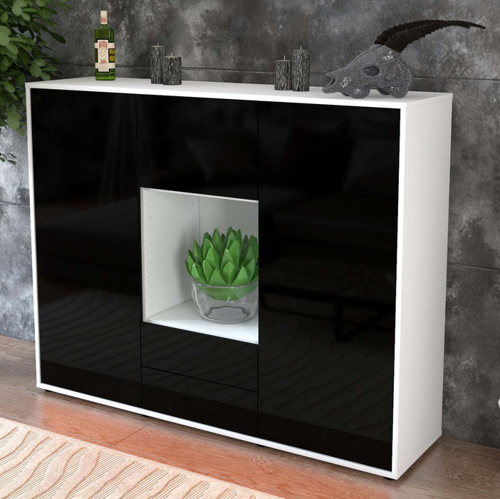 Highboard Rella, Schwarz Studio (136x108x35cm) - Dekati GmbH