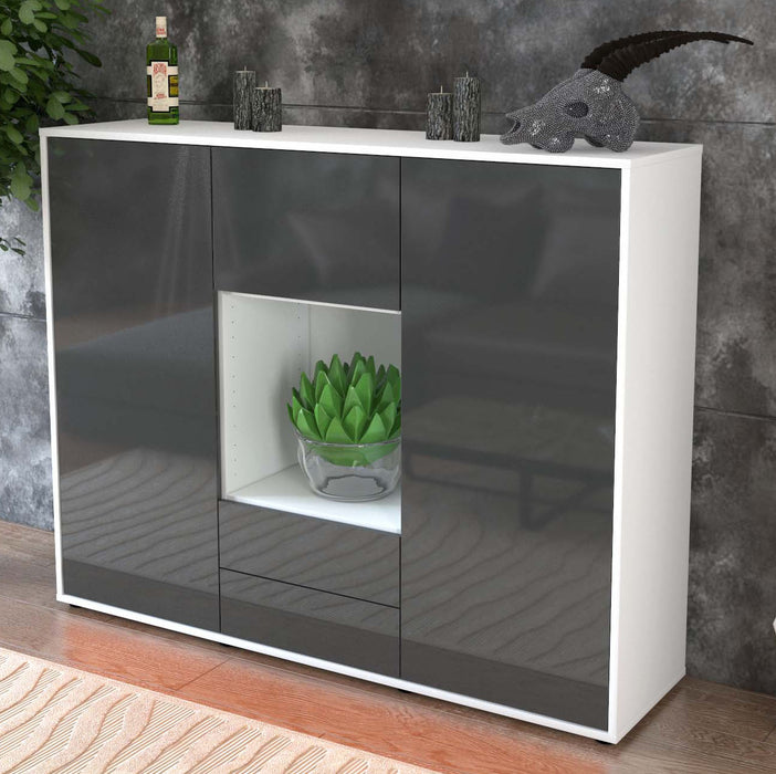 Highboard Rella, Grau Studio (136x108x35cm) - Dekati GmbH