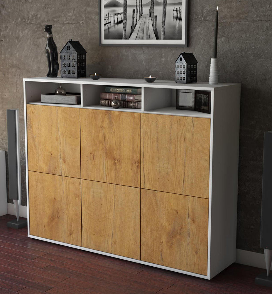 Highboard Sara, Eiche Studio (136x108x35cm) - Dekati GmbH