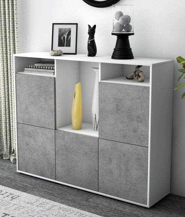 Highboard Sarina, Beton Studio (136x108x35cm) - Dekati GmbH