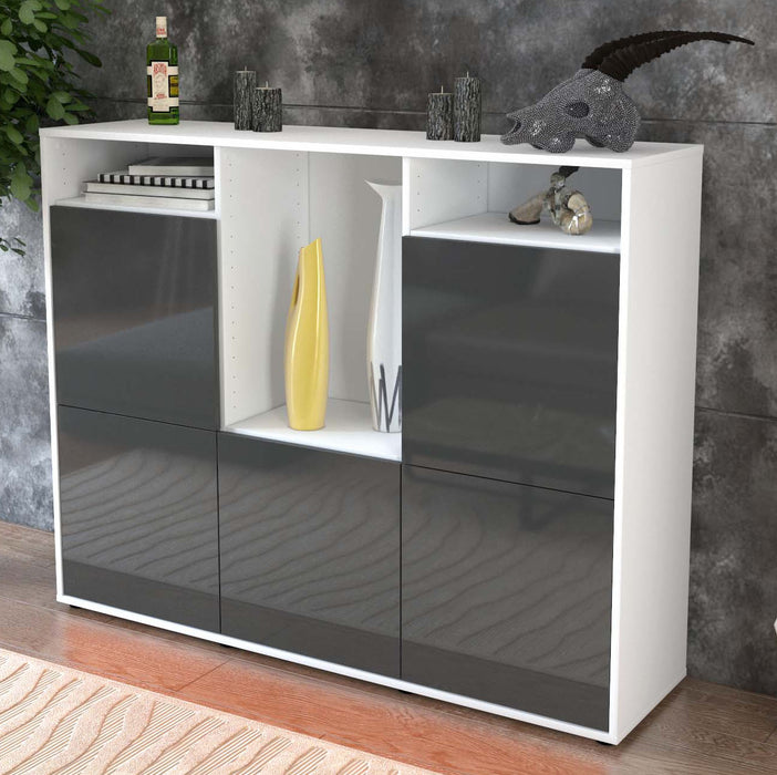 Highboard Sarina, Grau Studio (136x108x35cm) - Dekati GmbH