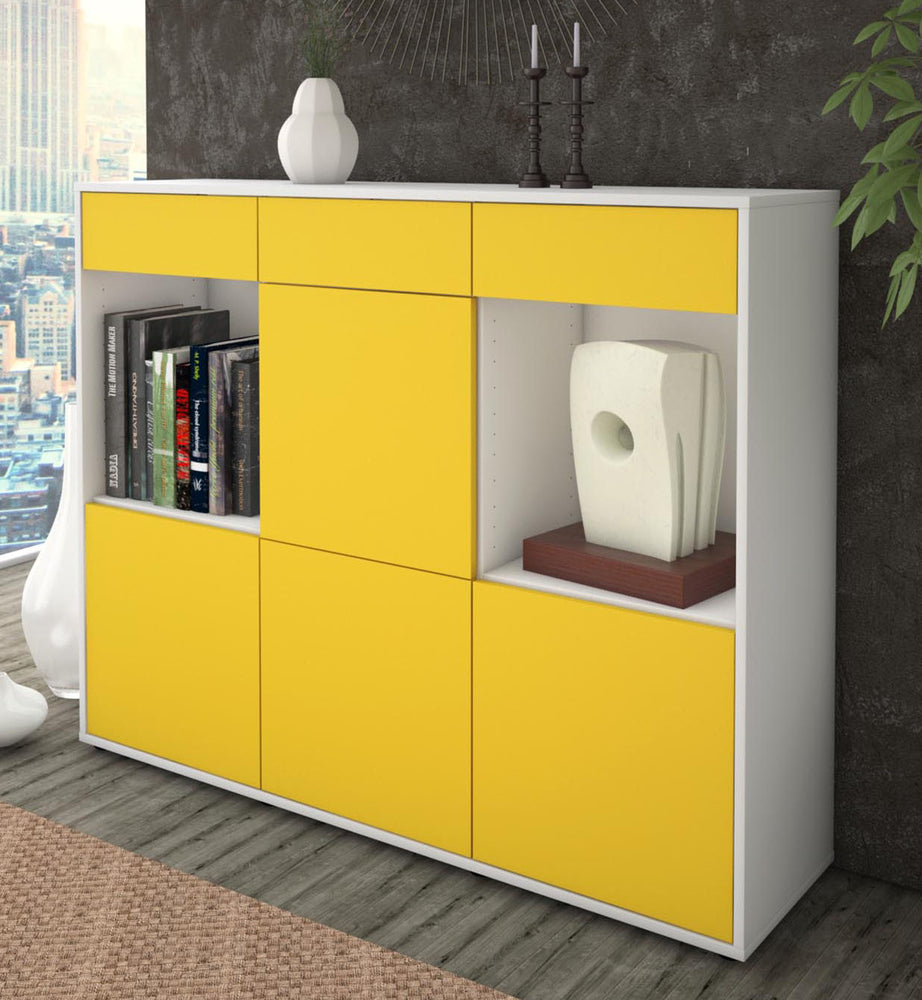 Highboard Selena, Gelb Studio (136x108x35cm) - Dekati GmbH