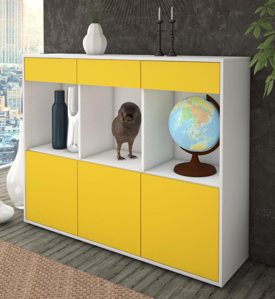 Highboard Selina, Gelb Studio (136x108x35cm) - Dekati GmbH