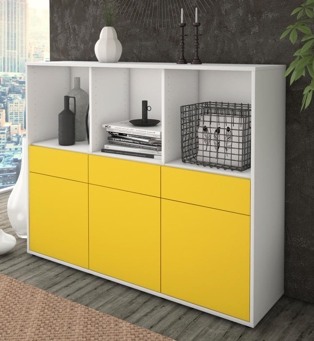 Highboard Selma, Gelb Studio (136x108x35cm) - Dekati GmbH