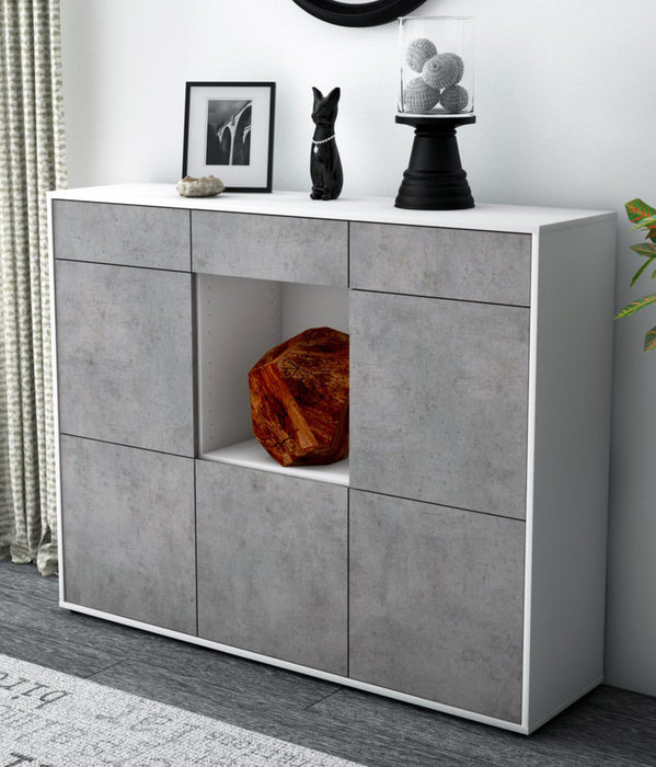 Highboard Serafina, Beton Studio (136x108x35cm) - Dekati GmbH