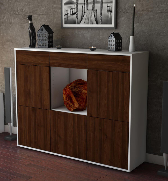 Highboard Serafina, Walnuss Studio (136x108x35cm) - Dekati GmbH