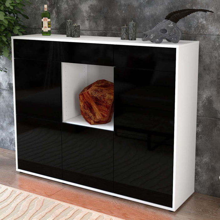 Highboard Serafina, Schwarz Studio (136x108x35cm) - Dekati GmbH