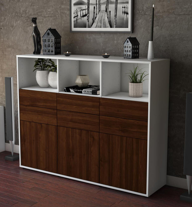 Highboard Serenella, Walnuss Studio (136x108x35cm) - Dekati GmbH