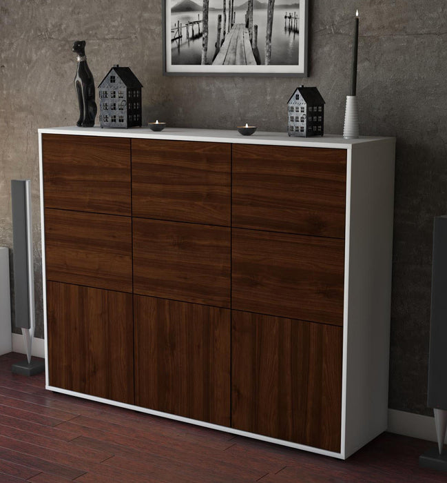 Highboard Silvana, Walnuss Studio (136x108x35cm) - Dekati GmbH