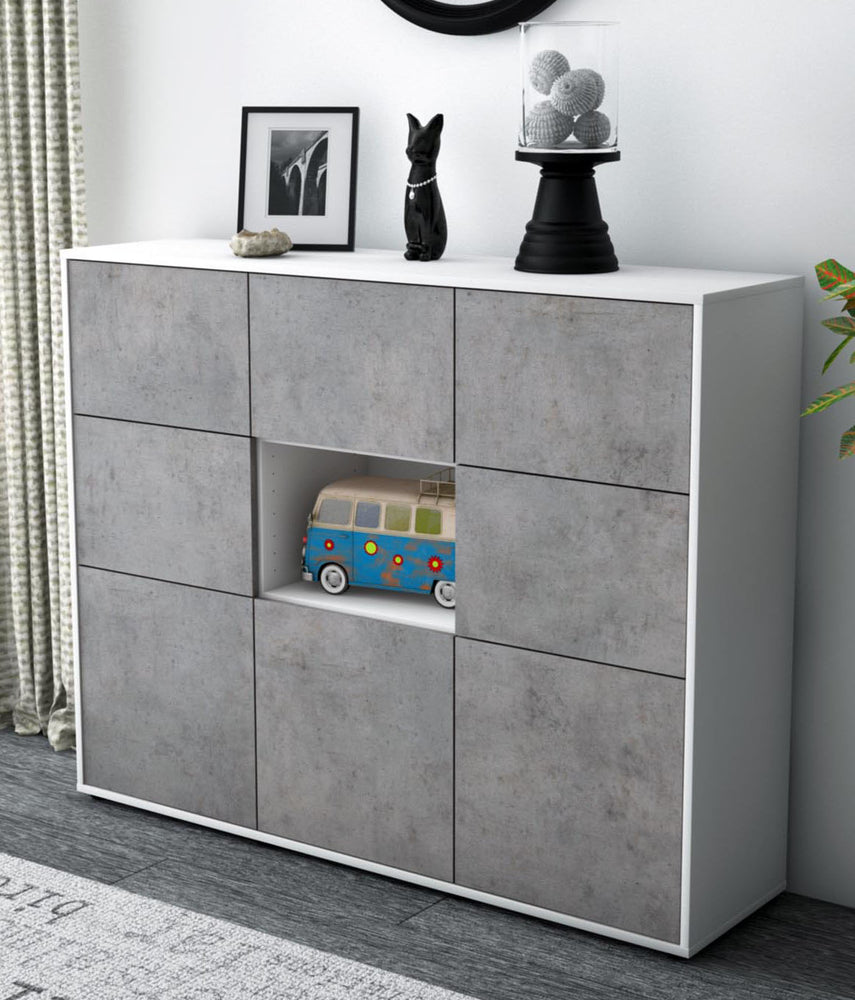 Highboard Silvia, Beton Studio (136x108x35cm) - Dekati GmbH