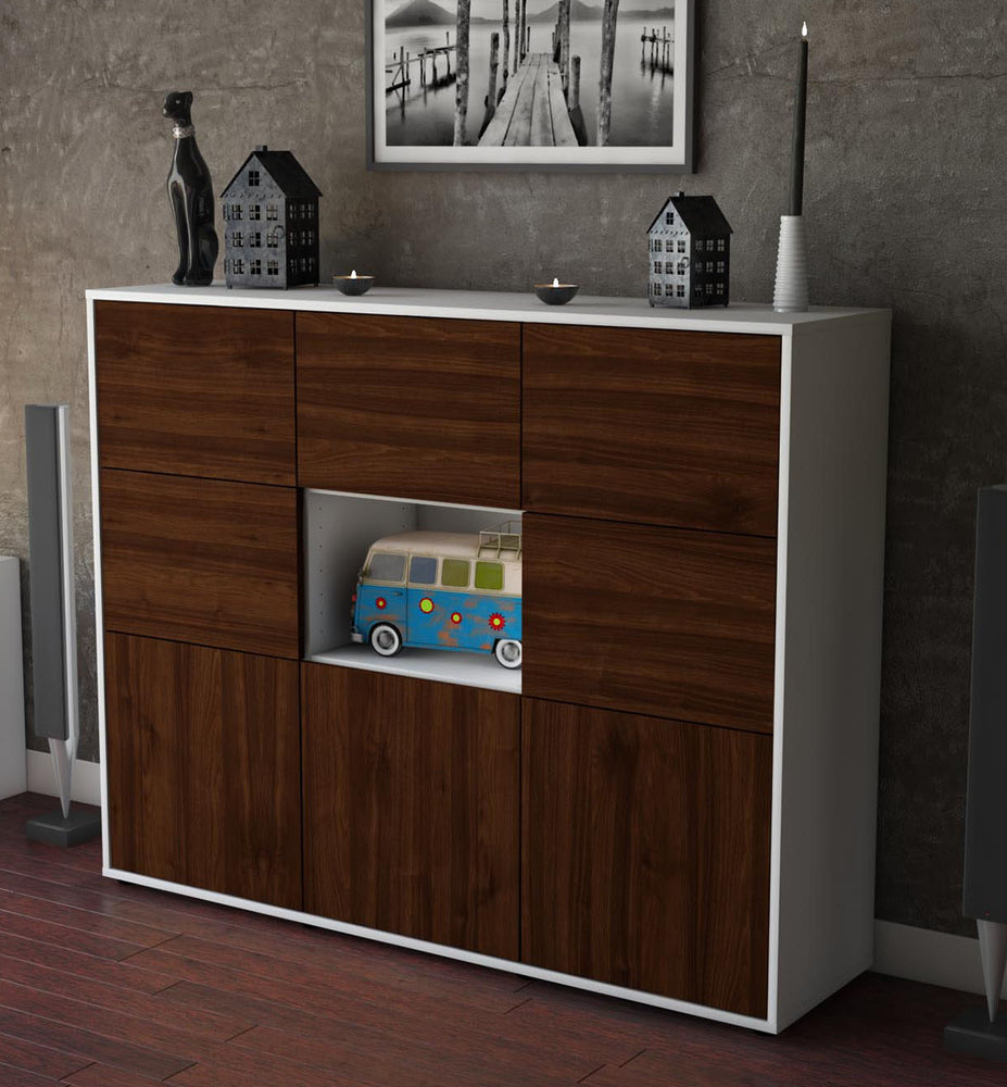 Highboard Silvia, Walnuss Studio (136x108x35cm) - Dekati GmbH