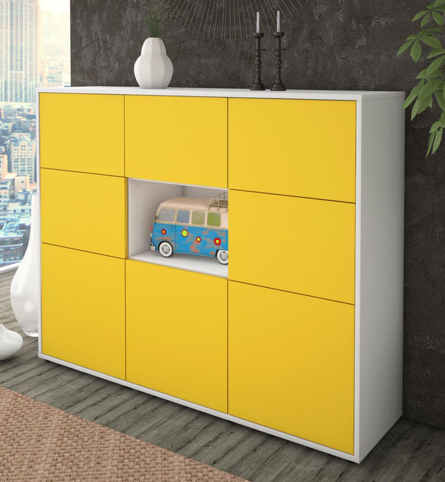 Highboard Silvia, Gelb Studio (136x108x35cm) - Dekati GmbH