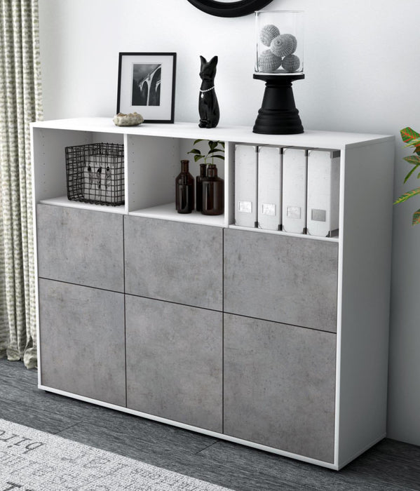 Highboard Sina, Beton Studio (136x108x35cm) - Dekati GmbH