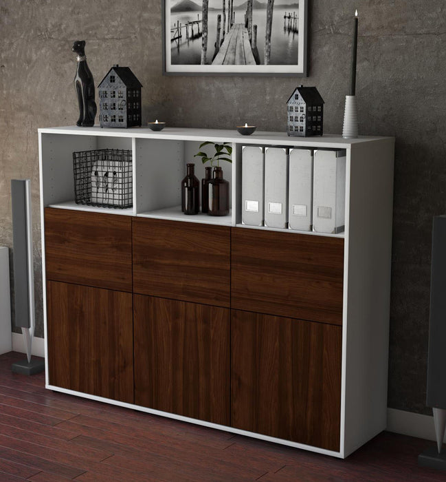 Highboard Sina, Walnuss Studio (136x108x35cm) - Dekati GmbH